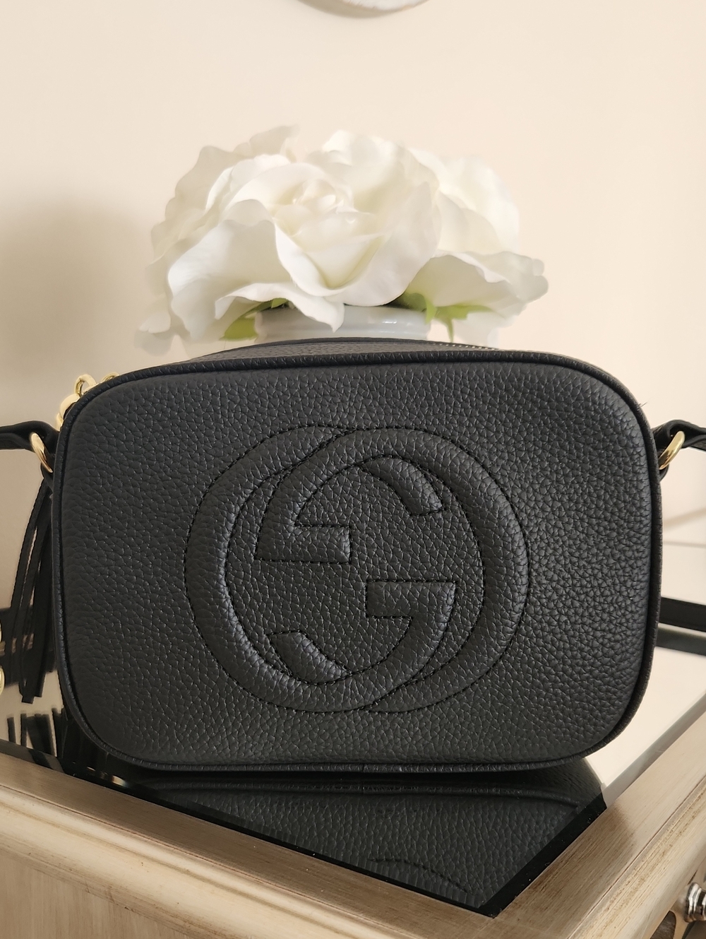 Black Pebbled Crossbody Purse with Tassel🖤